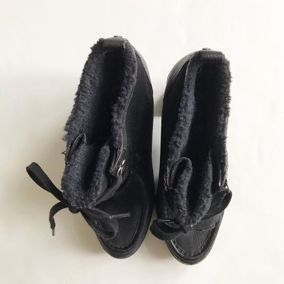 Sam Edelman black leather lace up platform boots size 8.5 - Picture 4 of 10
